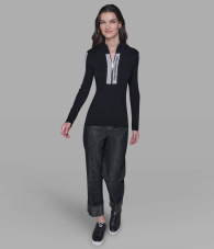 Женский свитер Karl Lagerfeld Paris с полумолнией 1159863540 (Черный S)