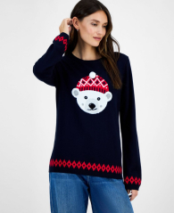 Женский свитер Tommy Hilfiger с рисунком 1159863997 (Синий S)