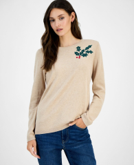 Женский свитер Tommy Hilfiger с рисунком 1159864306 (Бежевый L)