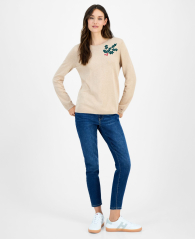 Женский свитер Tommy Hilfiger с рисунком 1159864306 (Бежевый L)