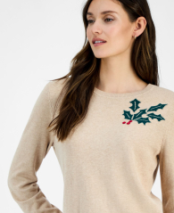 Женский свитер Tommy Hilfiger с рисунком 1159864306 (Бежевый L)