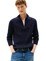 Мужской свитер Tommy Hilfiger на полумолнии 1159945803 (Синий XXL)