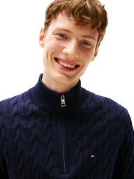 Чоловічий светр Tommy Hilfiger на напівблискавці 1159945803 (Синій XXL)