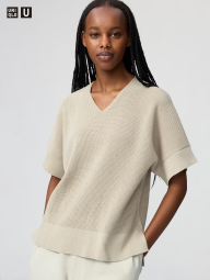 Свитер с короткими рукавами UNIQLO 1160090026 (Бежевый S)