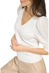 Женский свитер DKNY с короткими рукавами 1160233940 (Белый S)