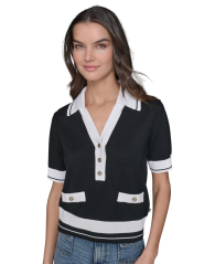 Женский свитер Karl Lagerfeld Paris с короткими рукавами 1160325204 (Черный XL)