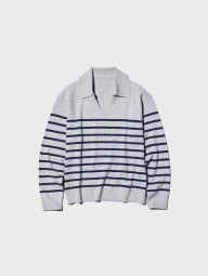 Свитер в рубчик UNIQLO с принтом 1160378411 (Серый XXL)
