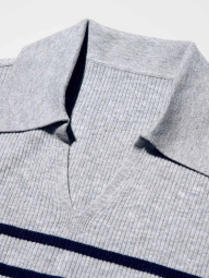 Свитер в рубчик UNIQLO с принтом 1160378411 (Серый XXL)