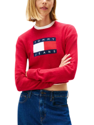 Жіночий укорочений светр Tommy Hilfiger з паєтками 1160600425 (Червоний XL)