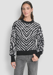 Жіночий светр DKNY з візерунком 1160691872 (Чорний/Білий XL)
