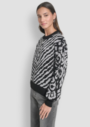 Жіночий светр DKNY з візерунком 1160691872 (Чорний/Білий XL)