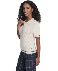 Женский свитер-поло Tommy Hilfiger с коротким рукавом 1160789502 (Бежевый XS)