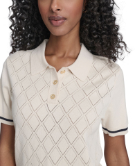 Женский свитер-поло Tommy Hilfiger с коротким рукавом 1160789502 (Бежевый XS)