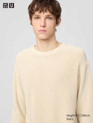 Вязаный свитер UNIQLO из хлопка 1160842527 (Бежевый 3XL)