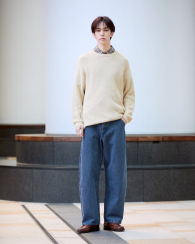В'язаний светр UNIQLO з бавовни 1160842527 (Бежевий 3XL)