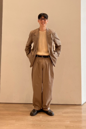 В'язаний светр UNIQLO з бавовни 1160842527 (Бежевий 3XL)