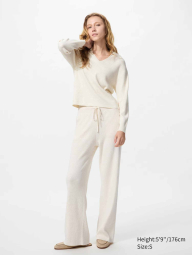 Свитер в рубчик UNIQLO 1160844862 (Молочный L)