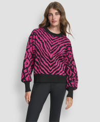 Жіночий светр DKNY з візерунком 1161283916 (Чорний/Рожевий XL)