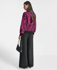 Жіночий светр DKNY з візерунком 1161283916 (Чорний/Рожевий XL)