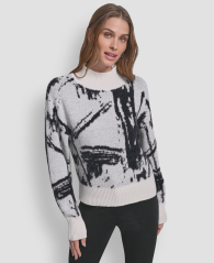 Женский свитер DKNY с узором 1161284494 (Черный/Белый L)