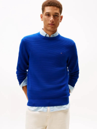 Чоловічий текстурний светр Tommy Hilfiger 1161771538 (Синій XXL)