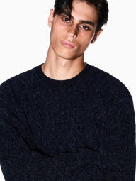 Мужской вязаный свитер Armani Exchange 1161850283 (Синий XXL)