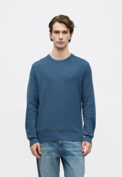 Мужской текстурный свитер Tommy Hilfiger 1161906047 (Синий XL)