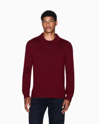 Мужской свитер-поло Armani Exchange из шерстяной смеси 1162186188 (Бордовый XXL)
