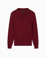 Мужской свитер-поло Armani Exchange из шерстяной смеси 1162186188 (Бордовый XXL)