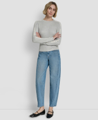 Женский свитер DKNY с логотипом на рукавах 1162649685 (Серый XS)
