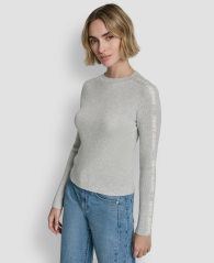 Женский свитер DKNY с логотипом на рукавах 1162649685 (Серый XS)