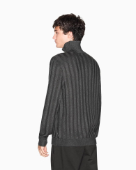 Чоловічий трикотажний светр Armani Exchange з коміром на блискавці 1162782499 (Зелений 3XL)