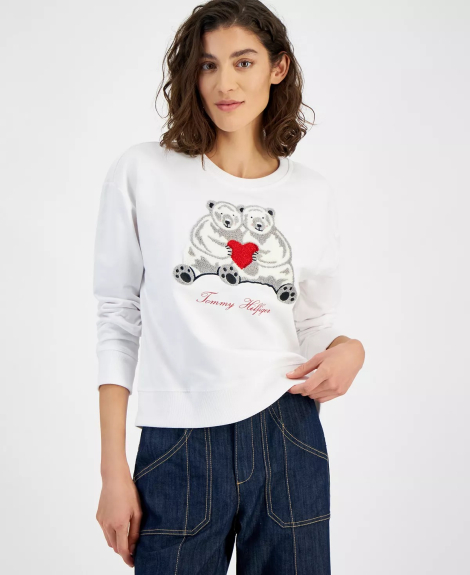 Женский свитшот Tommy Hilfiger кофта 1159838272 (Белый 1X)