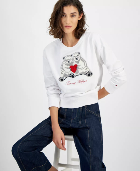 Женский свитшот Tommy Hilfiger кофта 1159838273 (Белый 0X)