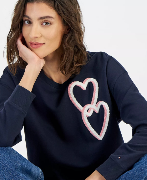 Женский свитшот Tommy Hilfiger с вышивкой 1159840857 (Синий 1X)