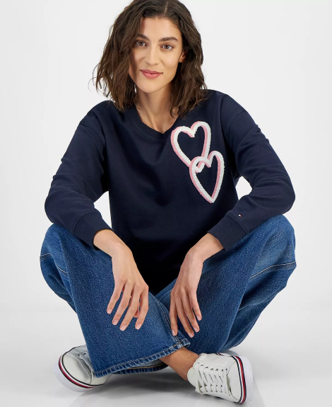Женский свитшот Tommy Hilfiger с вышивкой 1159840857 (Синий 1X)