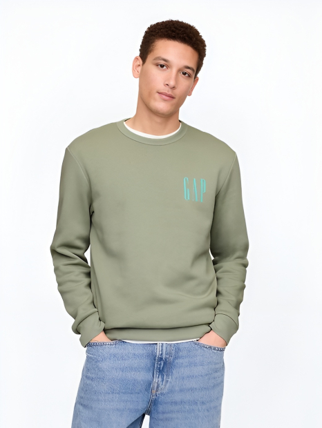 Свитшот мужской GAP на флисе 1159841064 (Зеленый M)