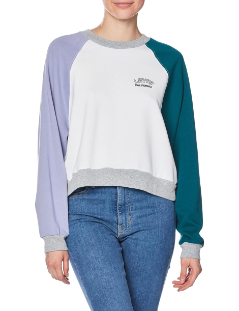 Женский свитшот на флисе Levi's в стиле колорблок 1159841353 (Разные цвета L)
