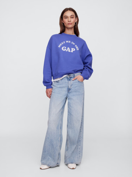 Світшот жіночий на флісі GAP з логотипом 1159842251 (Синій L)