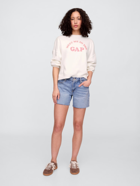 Свитшот женский на флисе GAP с логотипом 1159842268 (Белый L)