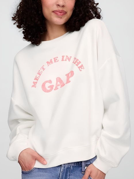 Свитшот женский на флисе GAP с логотипом 1159842268 (Белый L)