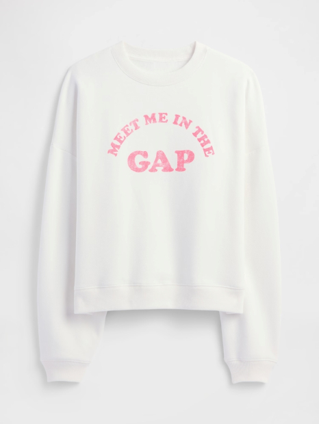Свитшот женский на флисе GAP с логотипом 1159842268 (Белый L)