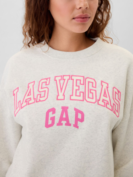 Свитшот женский на флисе GAP с логотипом 1159842302 (Молочный S)