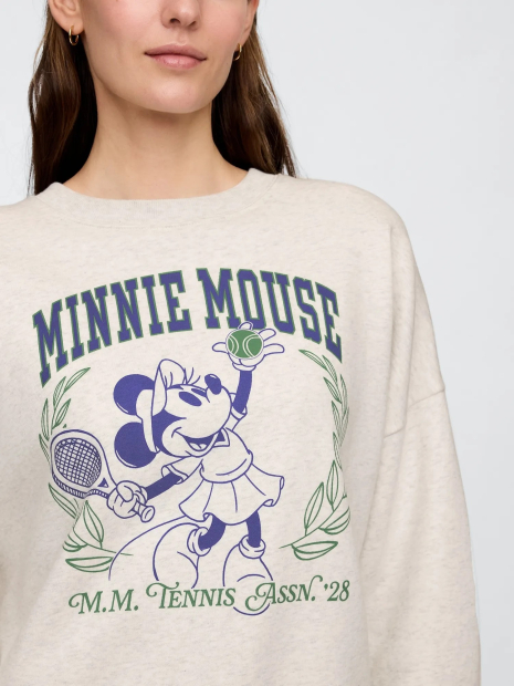 Свитшот женский на флисе GAP с принтом Disney Minnie Mouse 1159843329 (Серый XL)