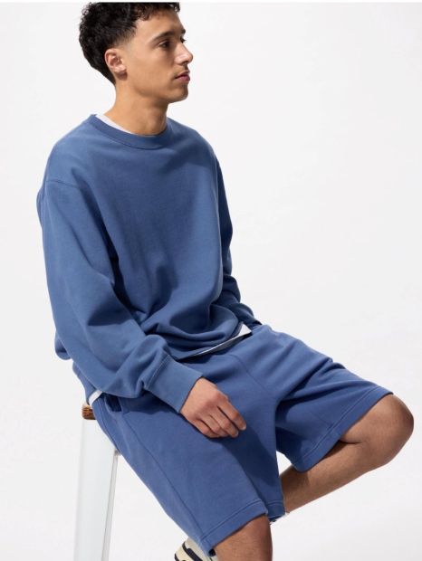 Свитшот UNIQLO с круглым вырезом 1159844061 (Синий M)