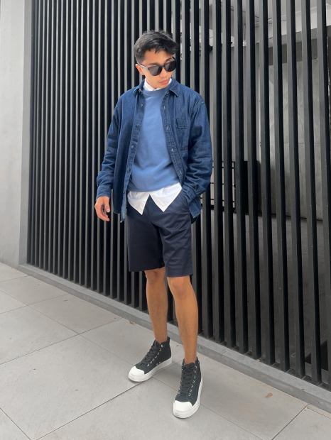 Свитшот UNIQLO с круглым вырезом 1159844061 (Синий M)