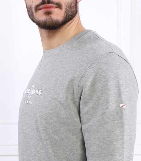 Чоловічий світшот Pepe Jeans London з логотипом 1159844173 (Сірий XL)