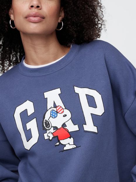 Женский свитшот на флисе GAP с принтом Snoopy 1159844195 (Синий M)