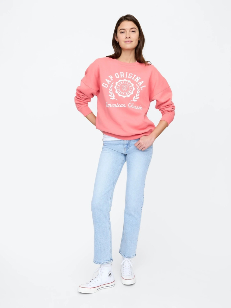 Свитшот женский на флисе GAP с логотипом 1159845987 (Розовый XL)