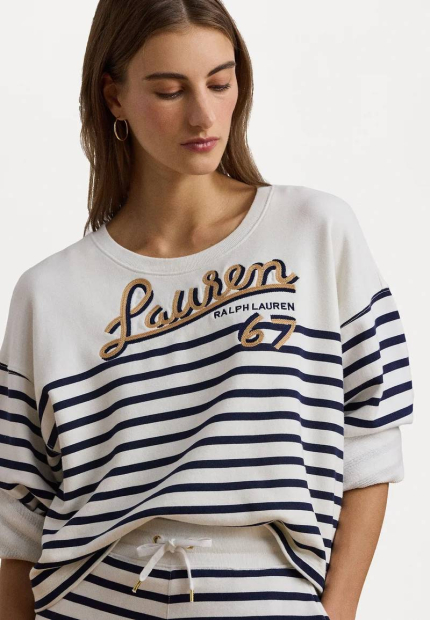 Жіночий світшот Ralph Lauren в смужку 1159850327 (Білий L)